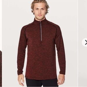 Lululemon Metal Vent Tech 1/2 Zip Oxblood / Black Large